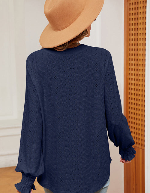 Load image into Gallery viewer, Eyelet Notched Long Sleeve T-Shirt
