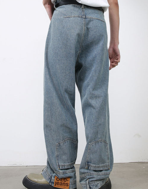 Load image into Gallery viewer, Men's Washed Loose Jeans with Pockets
