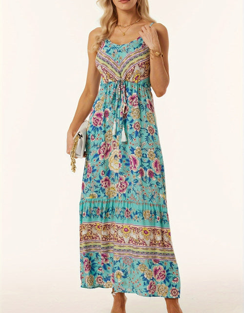 Load image into Gallery viewer, Printed Scoop Neck Midi Cami Dress
