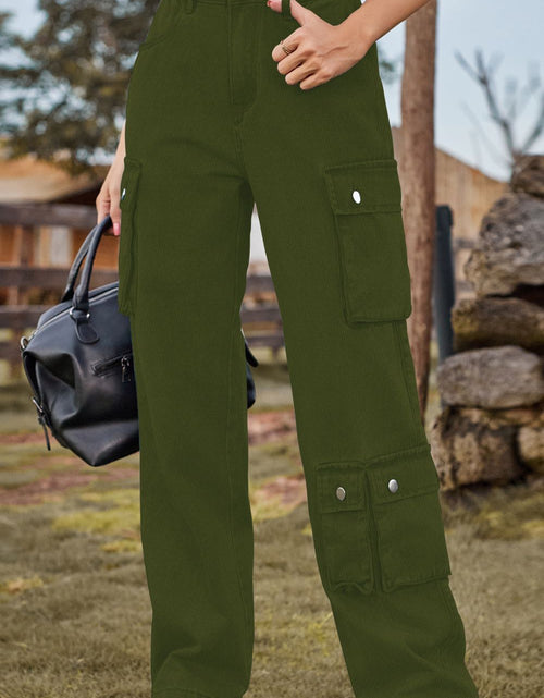 Load image into Gallery viewer, Loose Fit Long Jeans with Pockets
