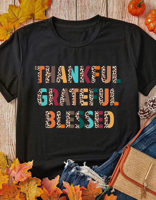 Load image into Gallery viewer, Letter Graphic Round Neck Short Sleeve T-Shirt
