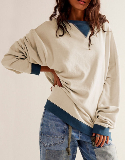 Load image into Gallery viewer, Mandy Contrast Trim Round Neck Long Sleeve Sweatshirt
