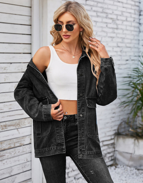 Load image into Gallery viewer, Button Up Long Sleeve Denim Jacket
