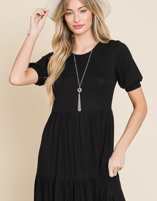 Load image into Gallery viewer, BOMBOM Short Sleeve Tiered Maxi Dress
