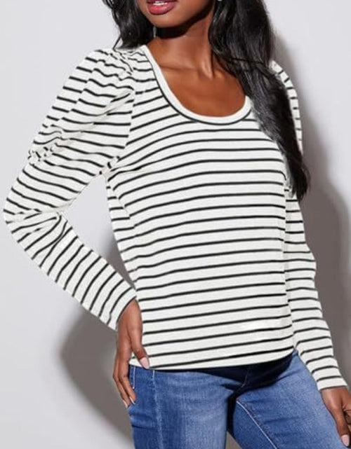 Load image into Gallery viewer, Striped Round Neck Long Sleeve T-Shirt
