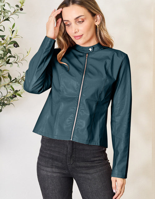 Load image into Gallery viewer, Mock Neck Zip Up Jacket

