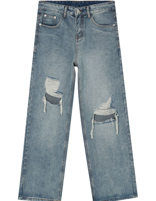 Load image into Gallery viewer, Distressed Wide Leg Jeans with Pockets
