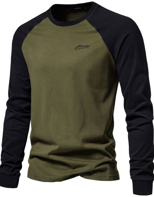 Load image into Gallery viewer, Men's Contrast Round Neck Raglan Sleeve T-Shirt
