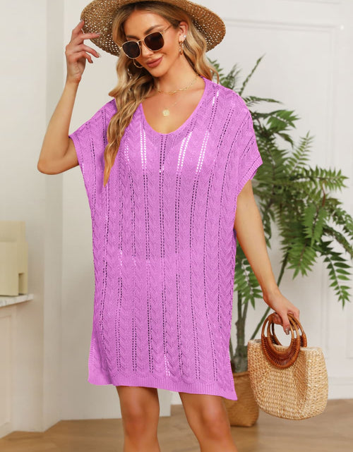 Load image into Gallery viewer, Openwork Side Slit Knit Dress

