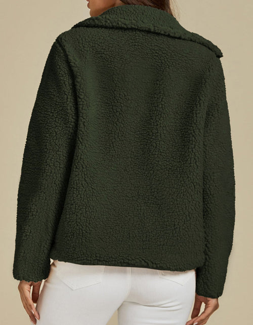 Load image into Gallery viewer, Zip Up Long Sleeve Plush Jacket
