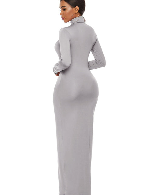Load image into Gallery viewer, Mock Neck Long Sleeve Maxi Slim Dress
