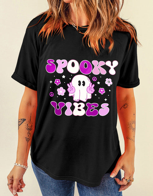 Load image into Gallery viewer, Graphic Round Neck Short Sleeve T-Shirt
