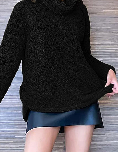 Load image into Gallery viewer, Fuzzy Turtleneck Long Sleeve Sweatshirt
