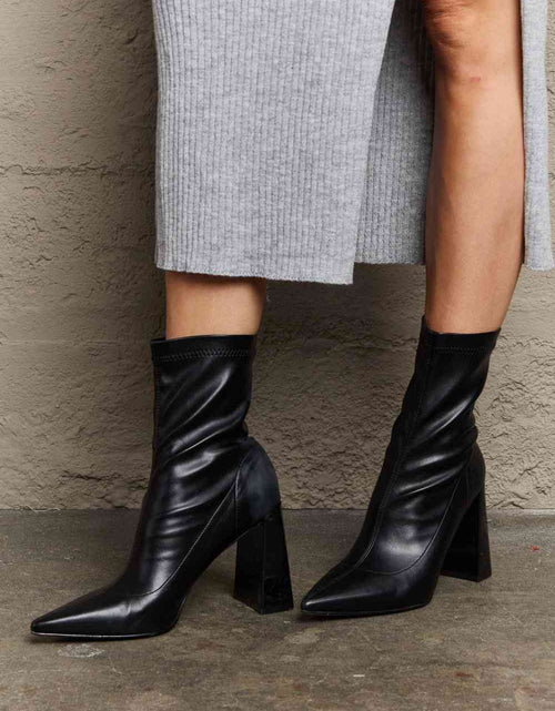 Load image into Gallery viewer, Weeboo Stacy Block Heel Sock Boots
