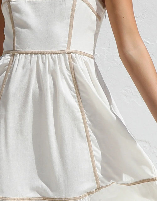 Load image into Gallery viewer, Contrast Trim Square Neck Midi Cami Dress
