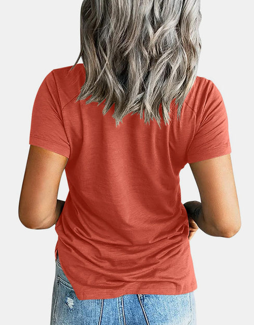 Load image into Gallery viewer, Pocketed V-Neck Short Sleeve T-Shirt
