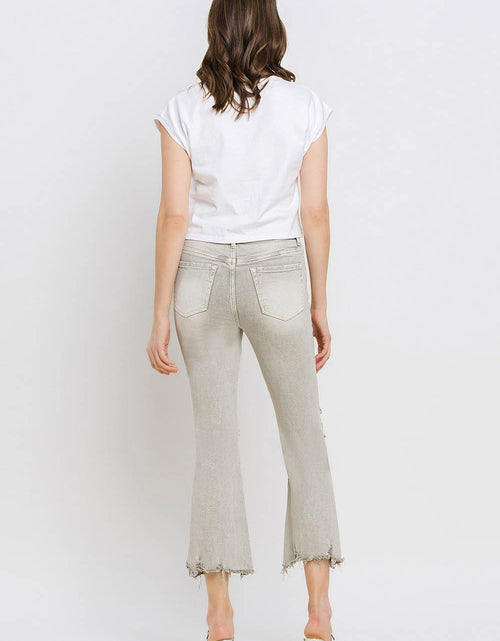 Load image into Gallery viewer, Lovervet Distressed Raw Hem Cropped Flare Jeans
