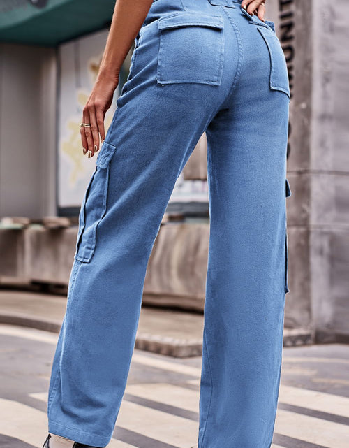 Load image into Gallery viewer, Buttoned High Waist Loose Fit Jeans
