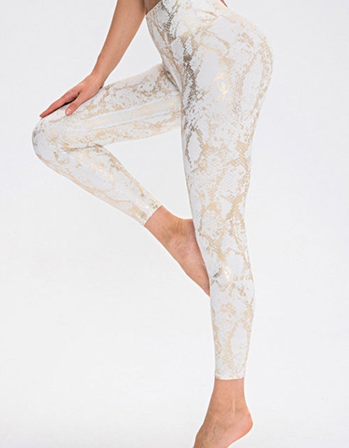 Load image into Gallery viewer, Animal Print Slim Fit Wide Waistband Long Sports Pants

