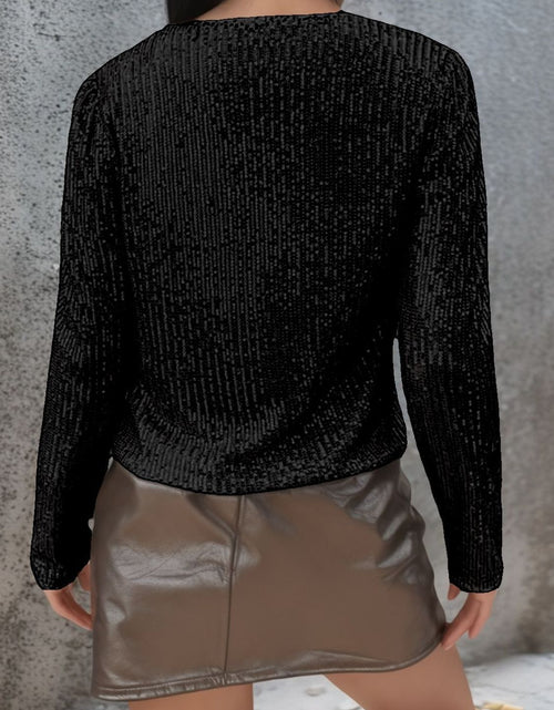 Load image into Gallery viewer, Full Size Sequin Open Front Cropped Jacket
