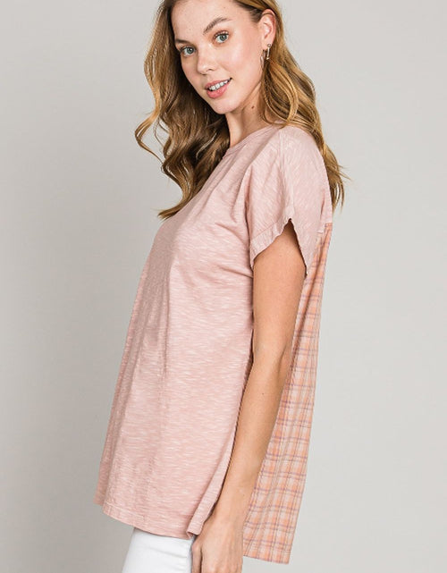 Load image into Gallery viewer, Cotton Bleu by Nu Label Plaid Short Sleeve T-Shirt
