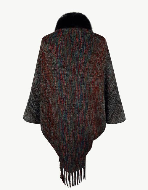 Load image into Gallery viewer, Open Front Fringe Hem Poncho
