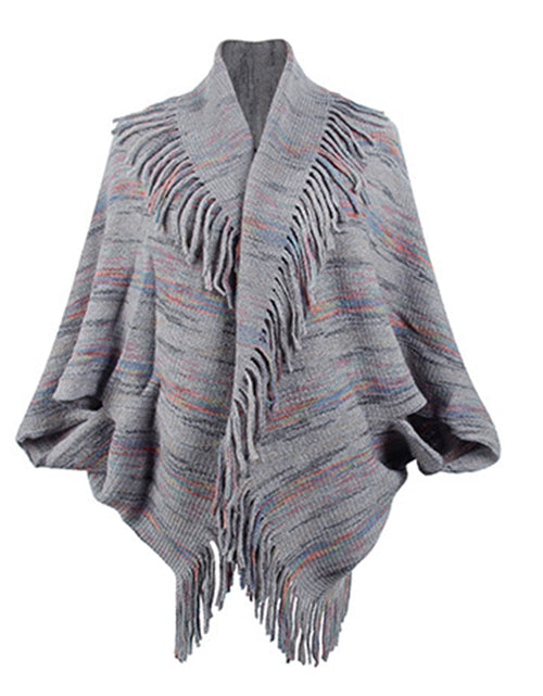 Load image into Gallery viewer, Fringe Detail Printed Poncho
