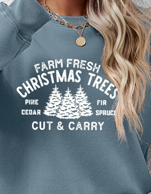 Load image into Gallery viewer, Round Neck Graphic Long Sleeve Sweatshirt
