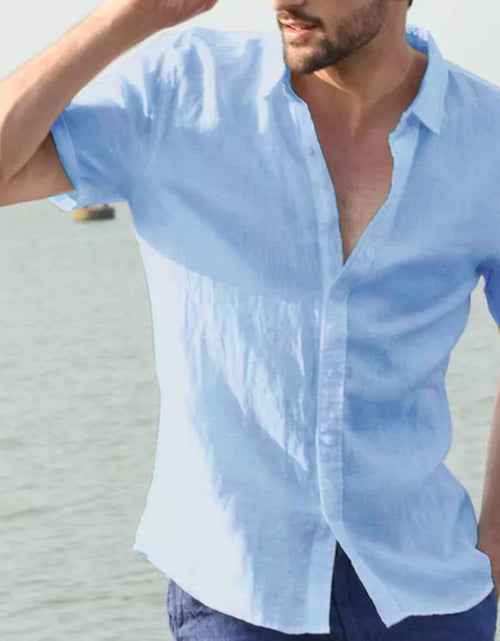 Load image into Gallery viewer, Men's Full Size Button Down Short Sleeve Shirt Plus Size
