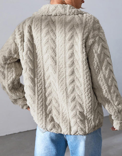 Load image into Gallery viewer, Fuzzy Zip Up Long Sleeve Jacket
