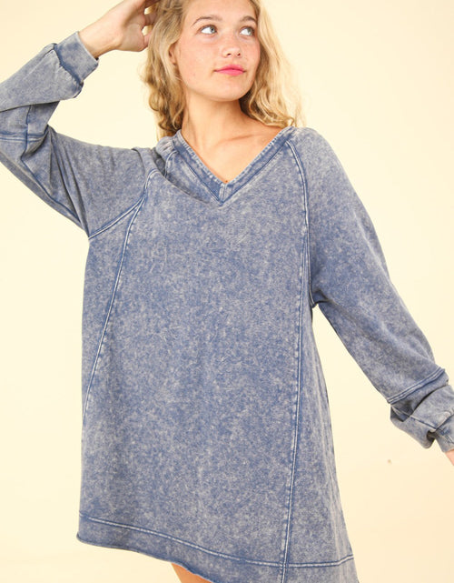 Load image into Gallery viewer, VERY J Mineral Washed Oversized A-Line Mini Dress
