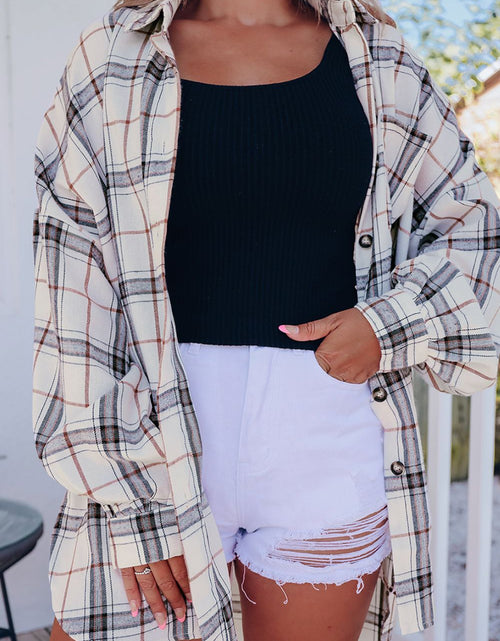 Load image into Gallery viewer, Plaid Button Up Long Sleeve Shacket
