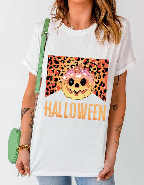 Load image into Gallery viewer, Graphic Round Neck Short Sleeve T-Shirt
