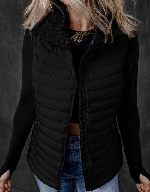 Load image into Gallery viewer, Pocketed Zip Up Vest Coat
