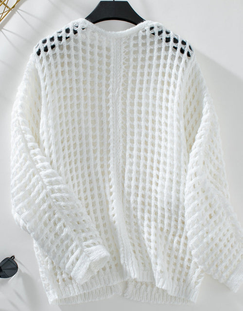 Load image into Gallery viewer, Openwork Open Front Long Sleeve Cardigan
