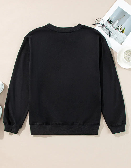 Load image into Gallery viewer, Graphic Round Neck Long Sleeve Sweatshirt
