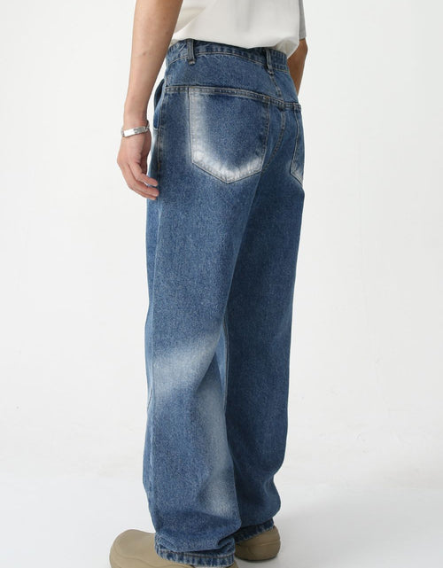 Load image into Gallery viewer, Men's Tie-Dye Washed Straight Leg Jeans
