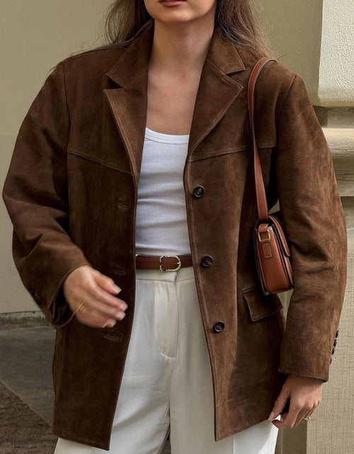 Load image into Gallery viewer, Lapel Collar Button Up Jacket
