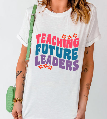 Letter Graphic Round Neck Short Sleeve T-Shirt