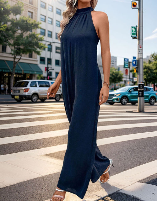 Load image into Gallery viewer, Perfee Tied Grecian Wide Leg Jumpsuit

