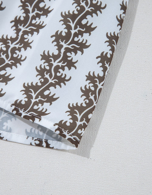 Load image into Gallery viewer, Printed Notched 3/4 Sleeve Mini Dress
