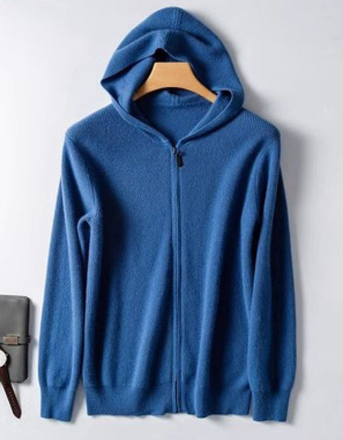 Load image into Gallery viewer, Men's Plus Size Zip Up Long Sleeve Hooded Cardigan
