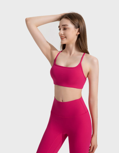 Load image into Gallery viewer, Millennia Crisscross Back Scoop Neck Active Cami with Detachable Chest Pads
