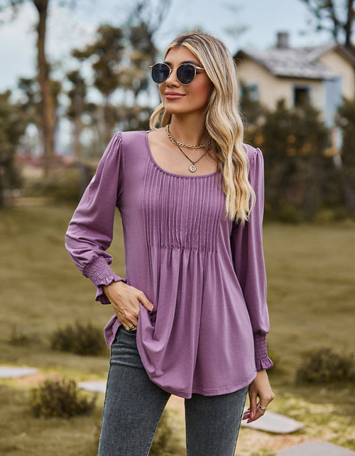 Load image into Gallery viewer, Puff Sleeve Pleated Blouse
