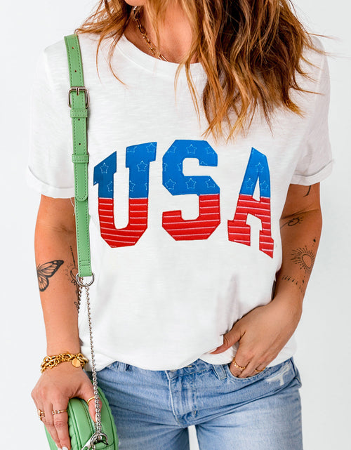 Load image into Gallery viewer, USA Round Neck Short Sleeve T-Shirt
