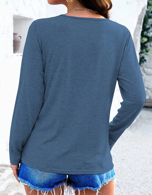 Load image into Gallery viewer, Crisscross V-Neck Long Sleeve T-Shirt
