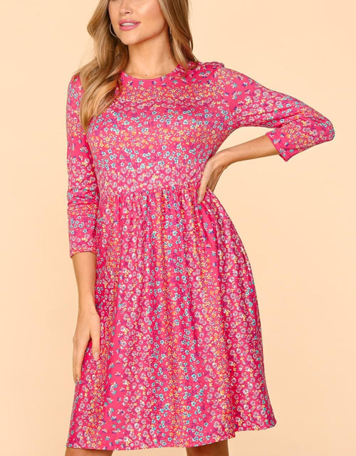 Load image into Gallery viewer, Haptics Round Neck Floral Dress with Pockets
