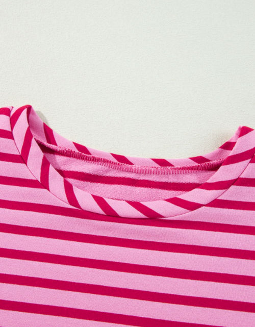 Load image into Gallery viewer, Striped Round Neck Long Sleeve Sweatshirt
