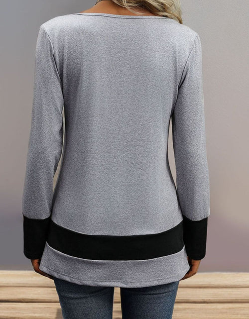 Load image into Gallery viewer, Perfee Contrast Long Sleeve T-Shirt
