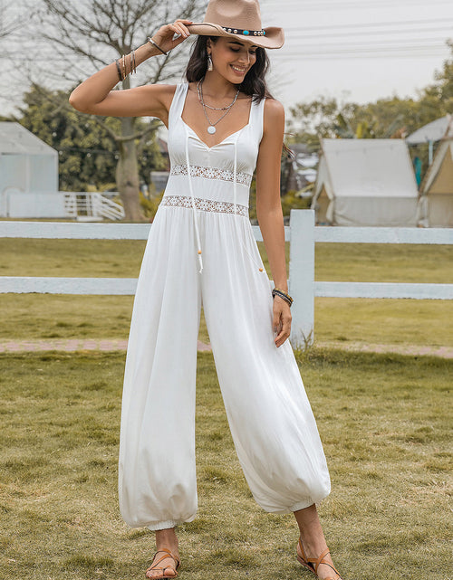 Load image into Gallery viewer, Backless Wide Strap Wide Leg Jumpsuit
